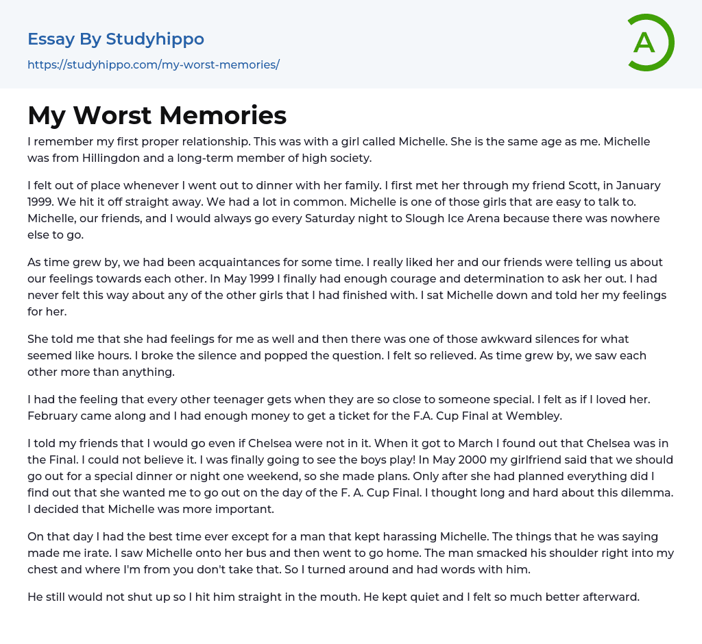 My Worst Memories Essay Example