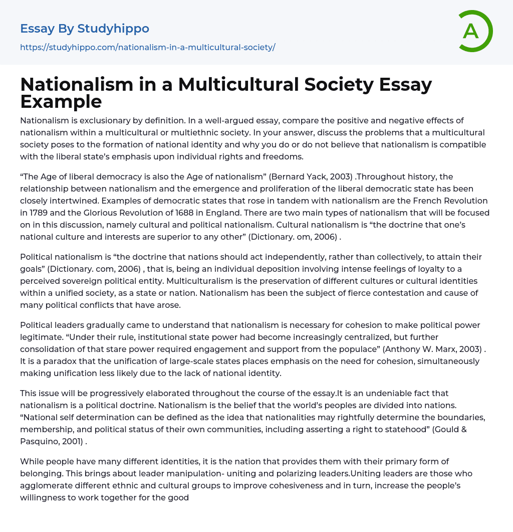 multicultural essay example