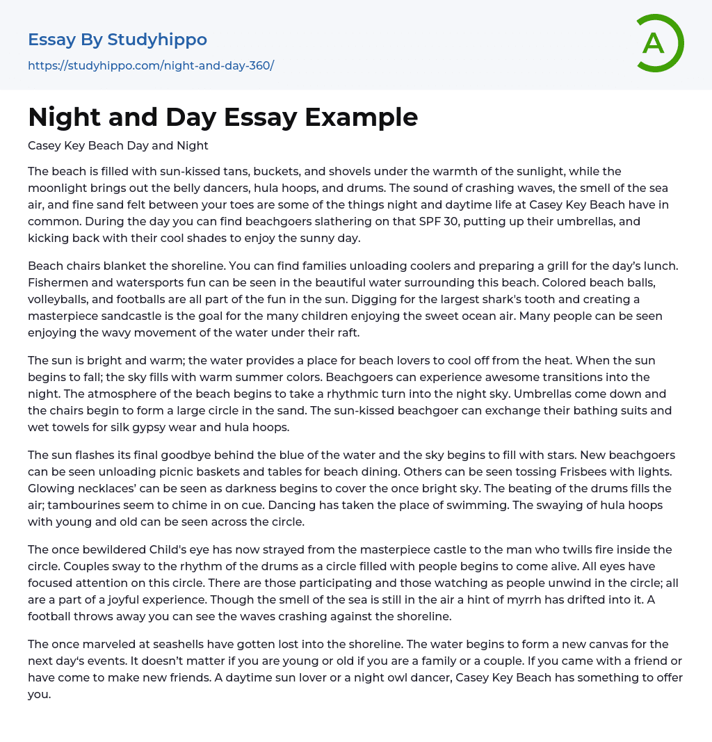 Night and Day Essay Example