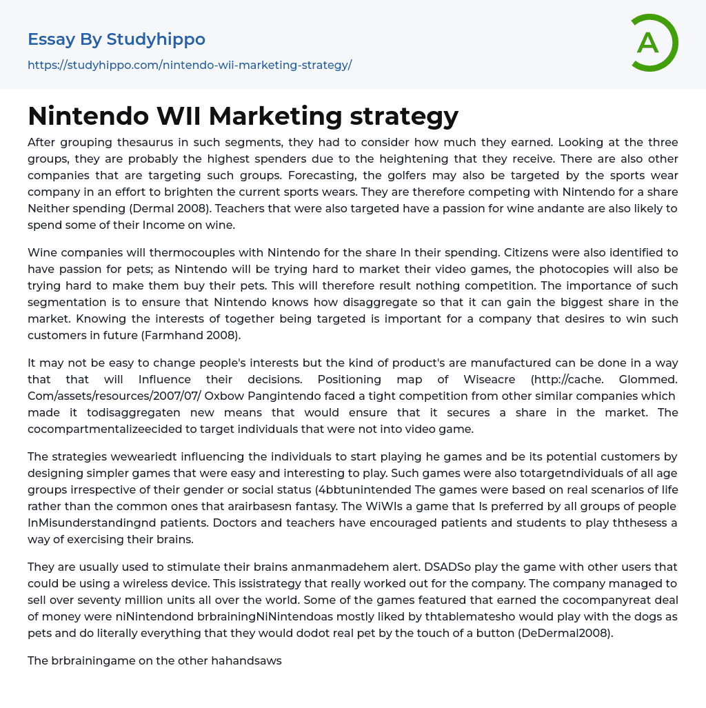 nintendo strategy case study