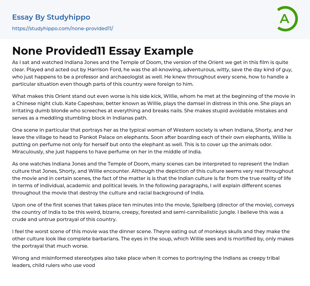 None Provided11 Essay Example