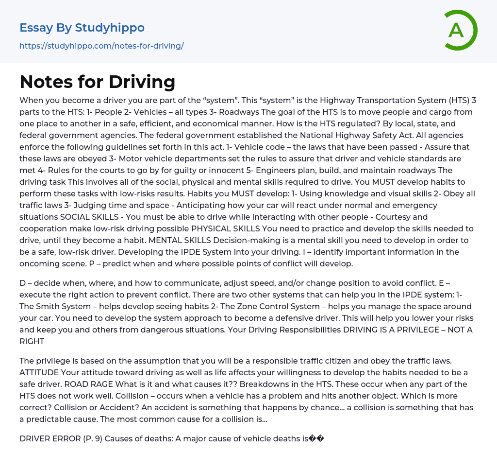 informative essay about minors driving on wheels