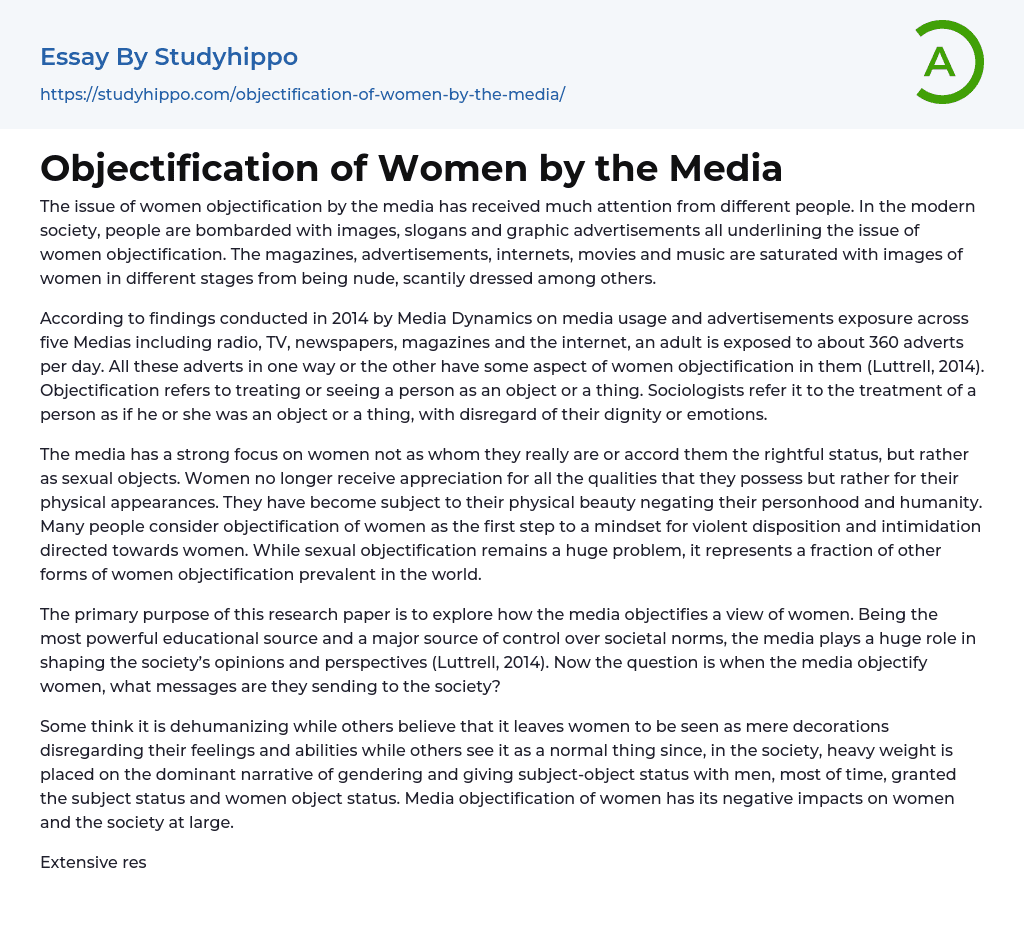 feminism objectification essay