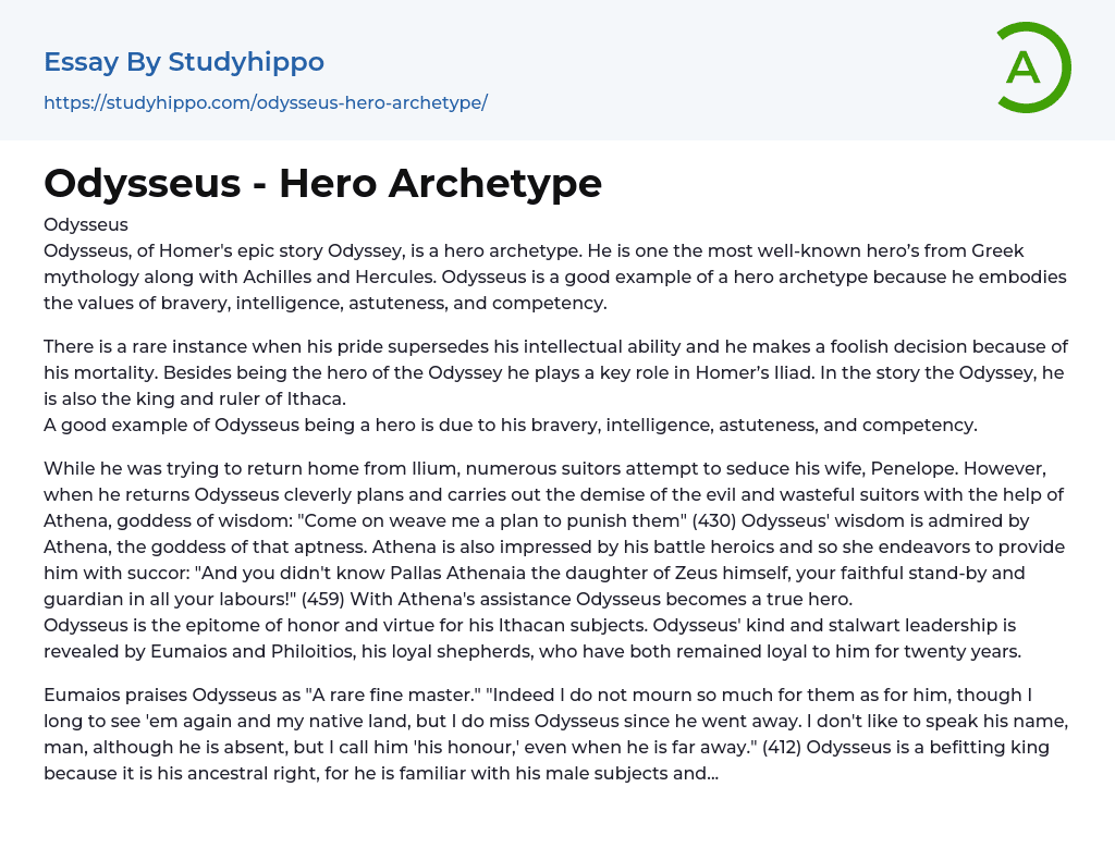 5 paragraph essay why odysseus is a hero