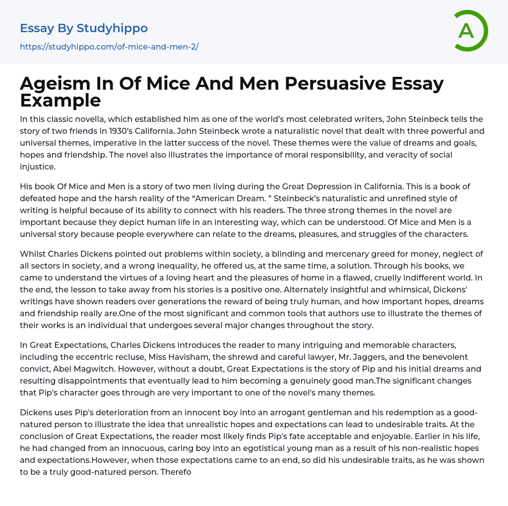 Ageism In Of Mice And Men Persuasive Essay Example