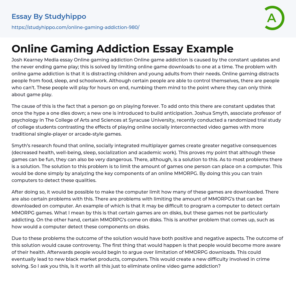 online gaming essay
