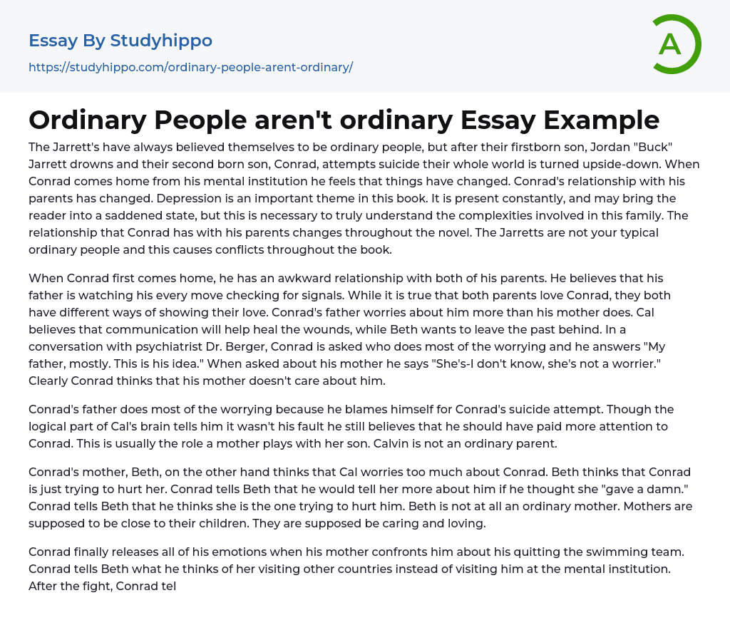 Ordinary People aren’t ordinary Essay Example