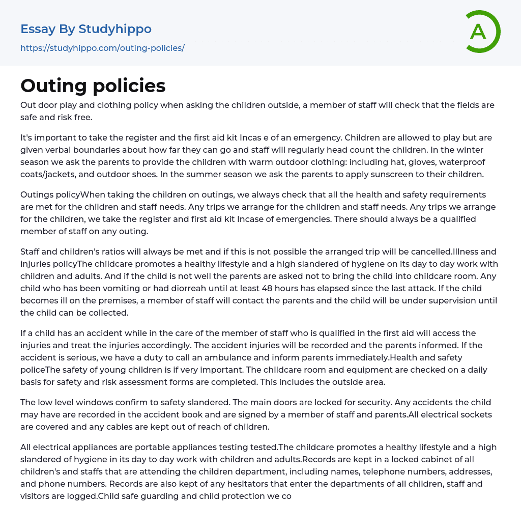 Outing policies Essay Example
