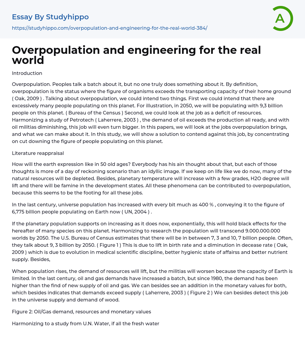 Overpopulation and engineering for the real world Essay Example