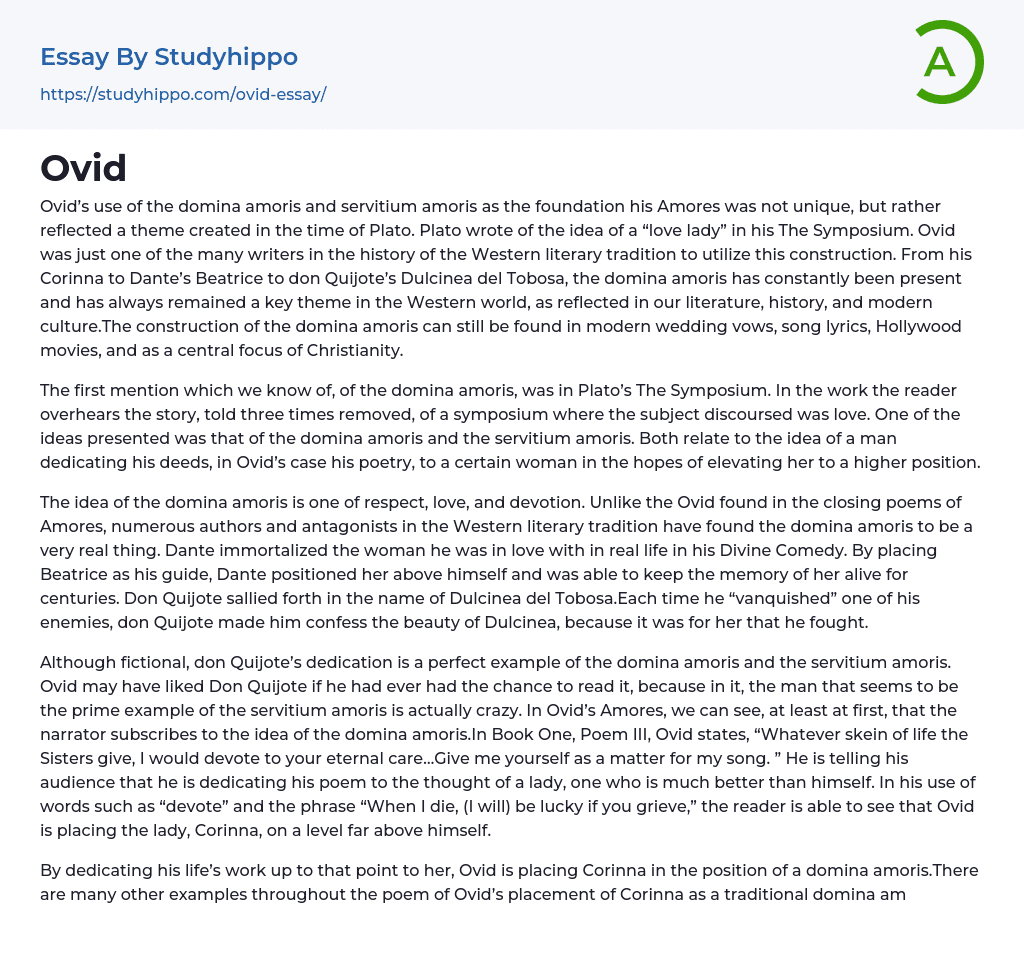Ovid Essay Example