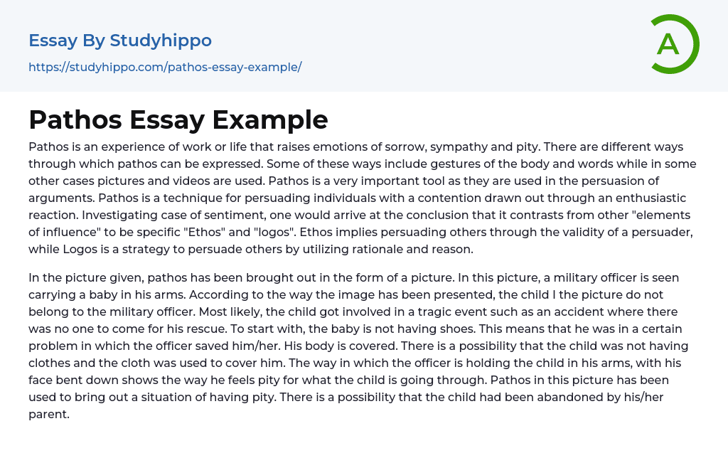 pathos in an essay example
