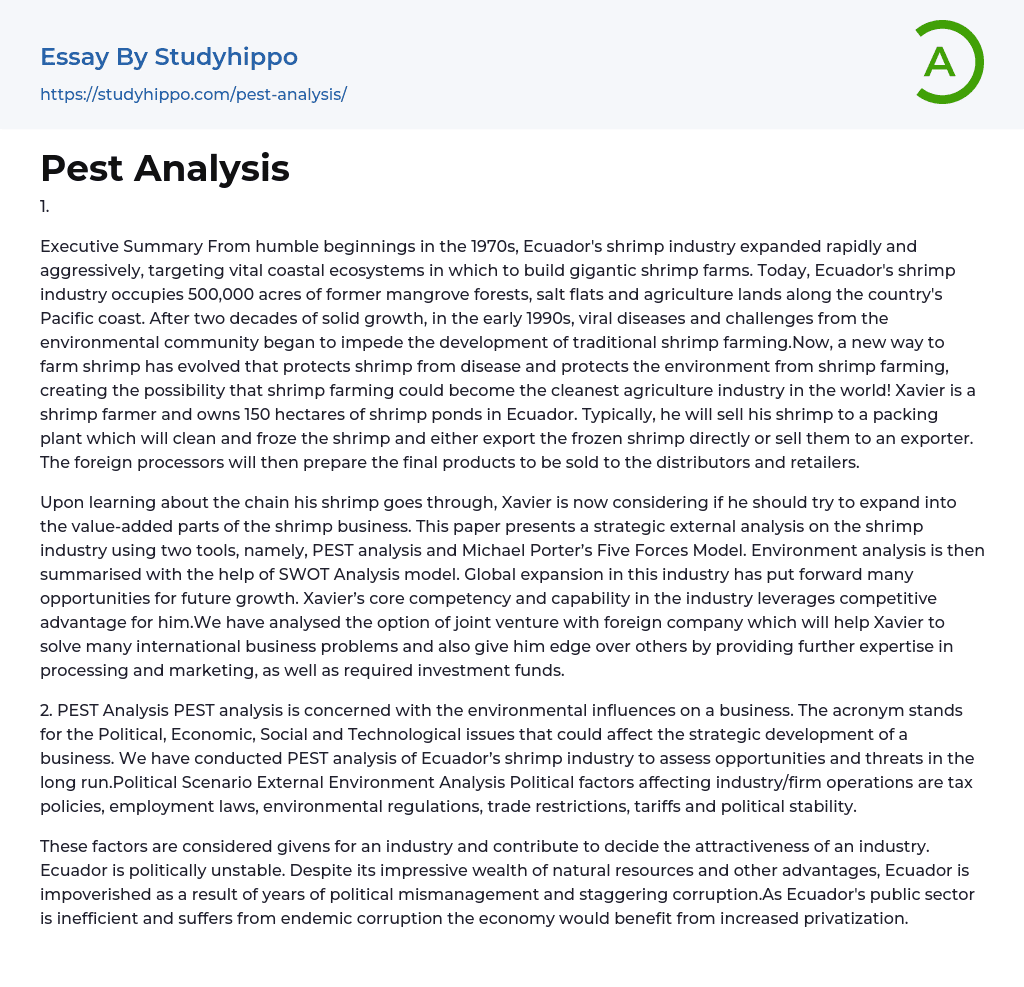 how to write a pest analysis essay