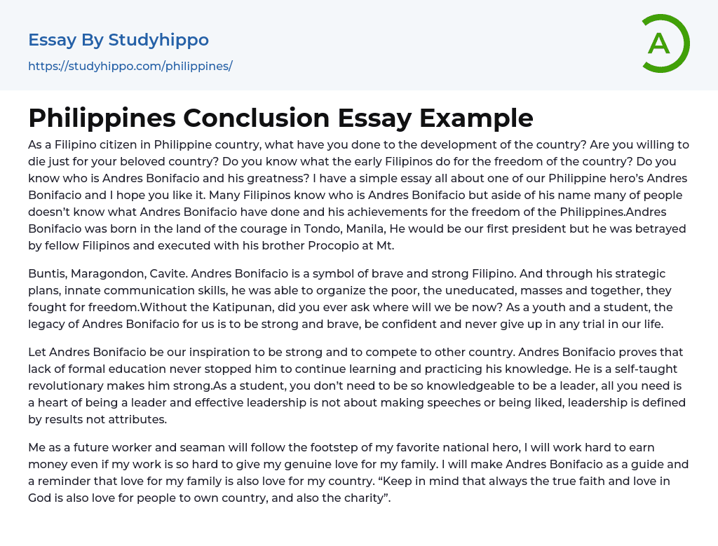 conclusion essay about philippines history