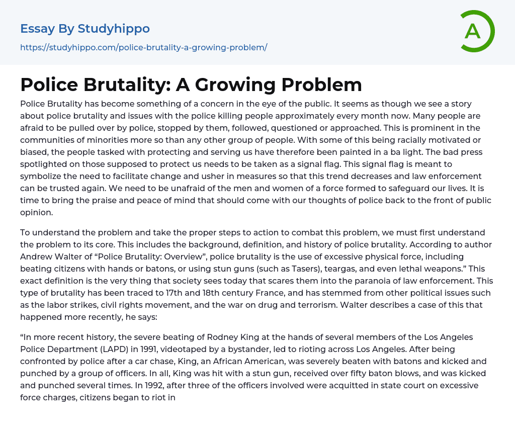 police brutality article essay