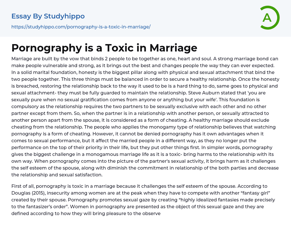 Pornography is a Toxic in Marriage Essay Example