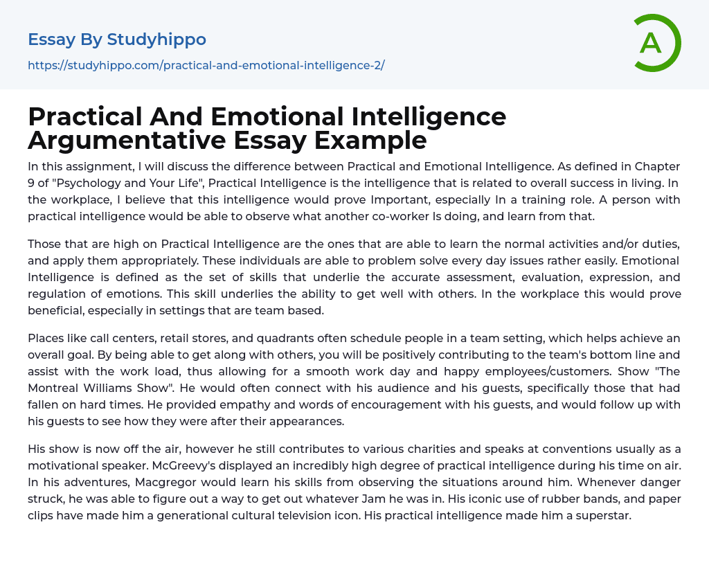 emotional intelligence essay