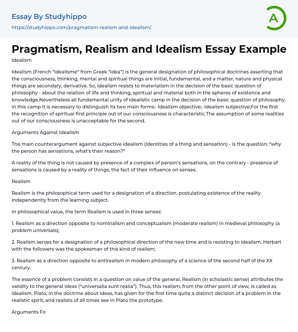 realism essay introduction examples