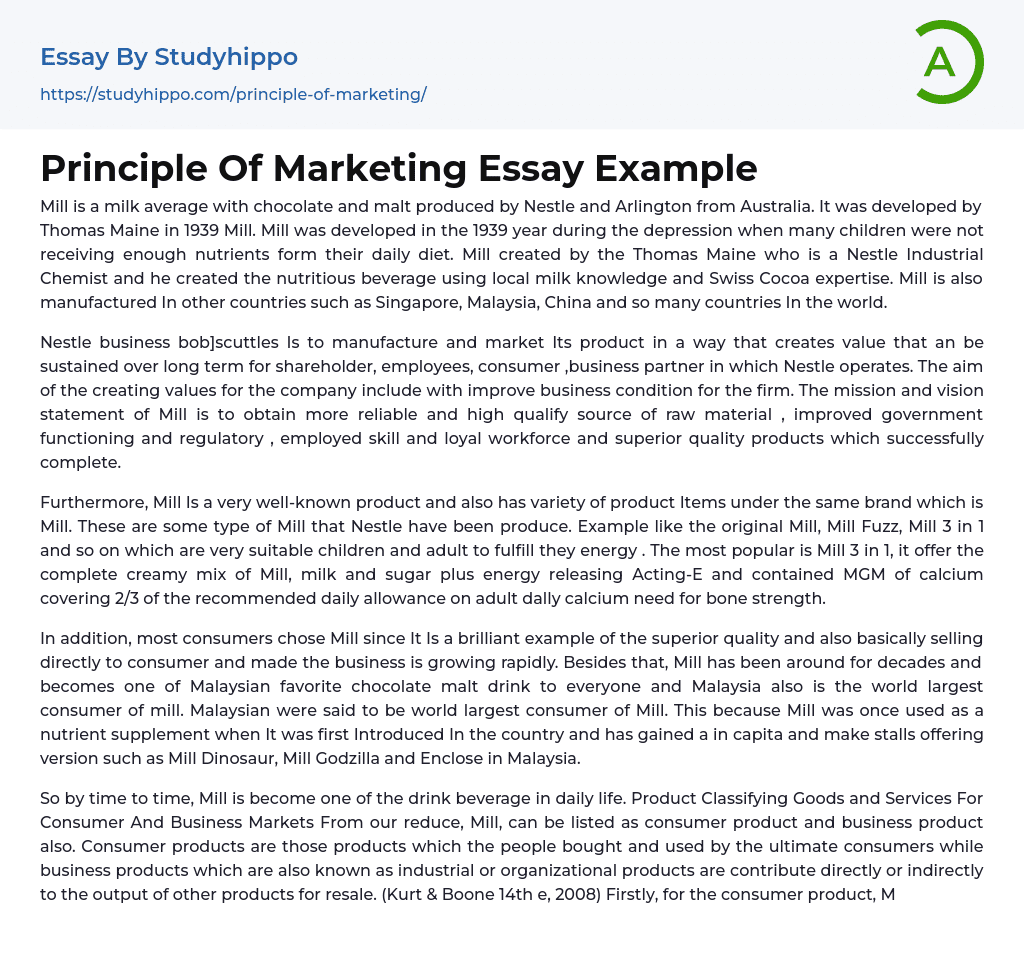 define marketing essay