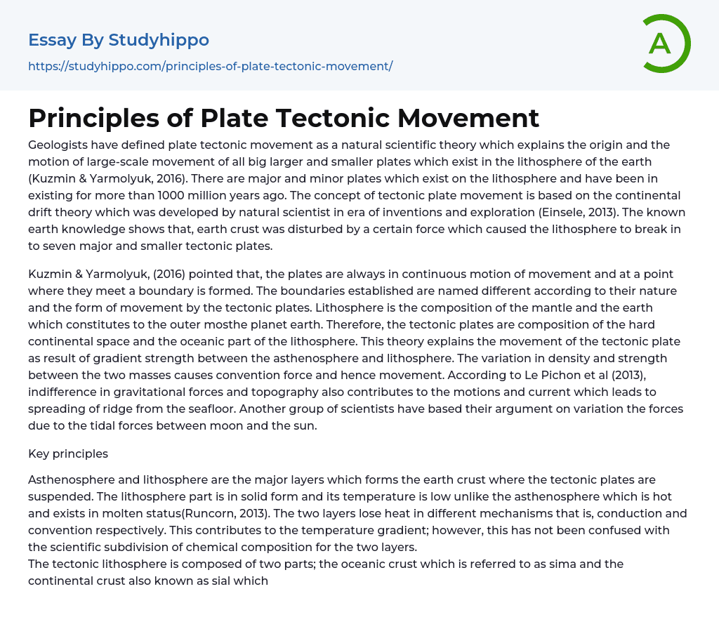 plate tectonics theory research paper