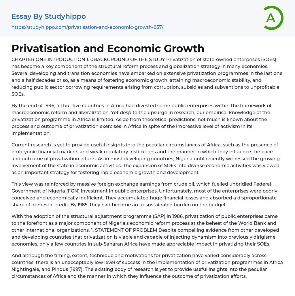 essay for economic growth