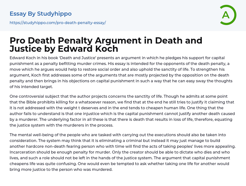 death penalty refutation essay