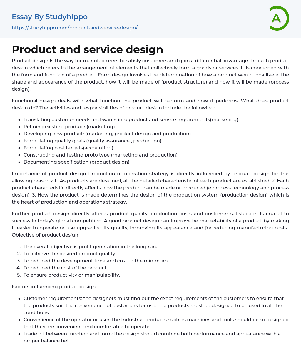 service design essay