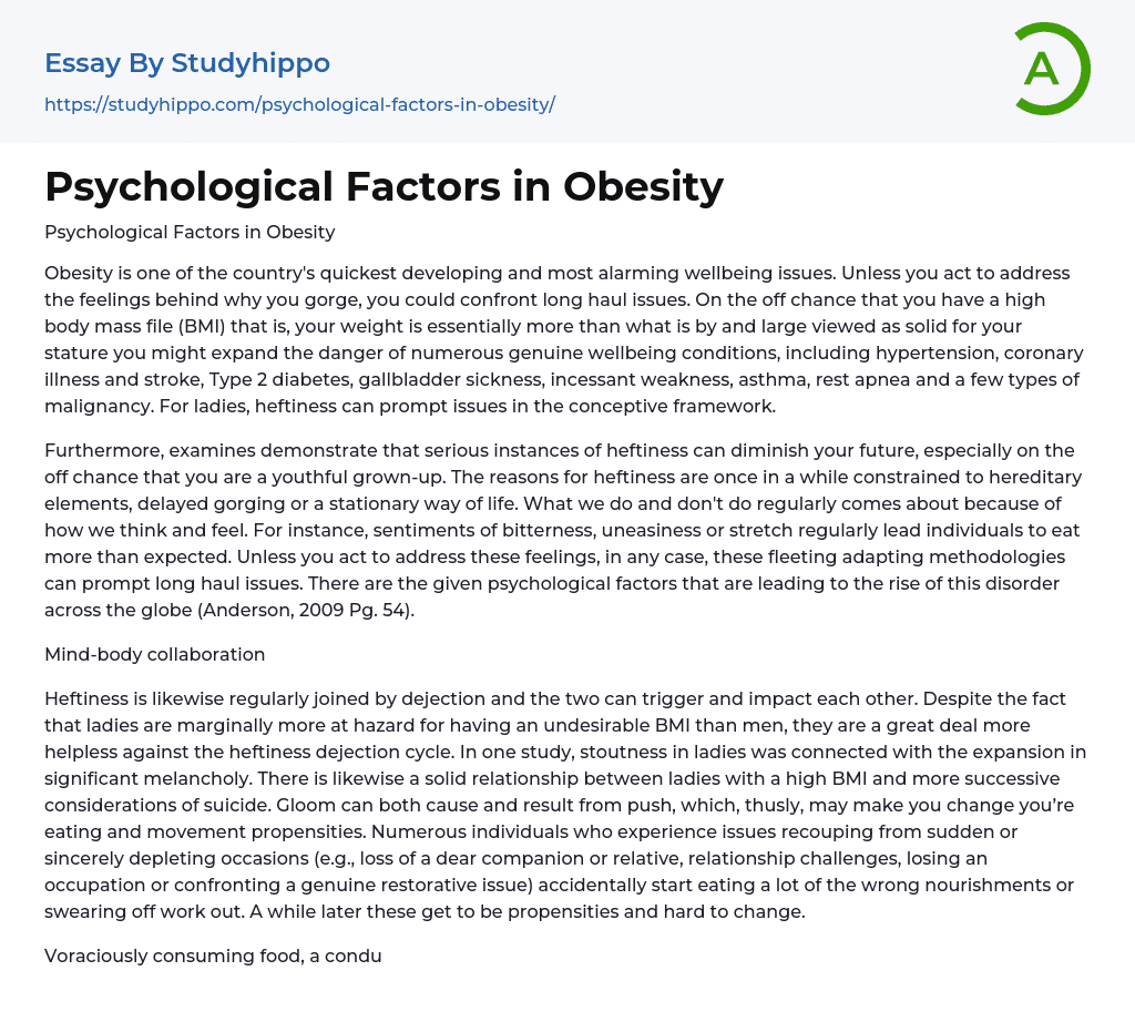 factors of obesity essay