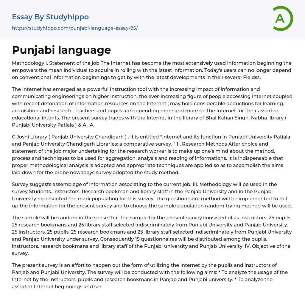 Punjabi language Essay Example