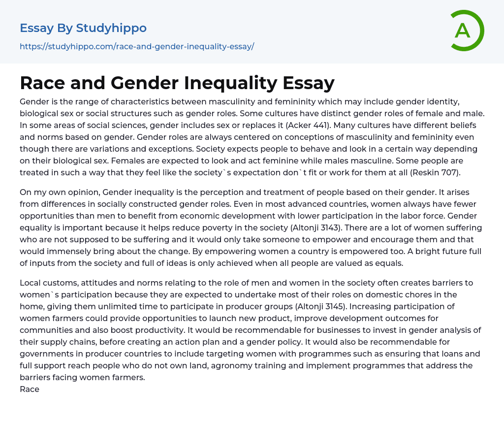 Race and Gender Inequality Essay