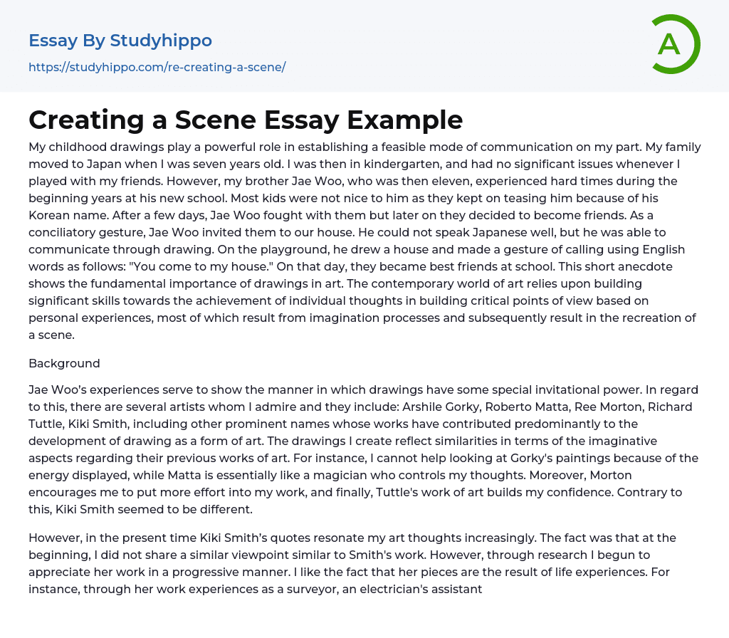 Creating a Scene Essay Example