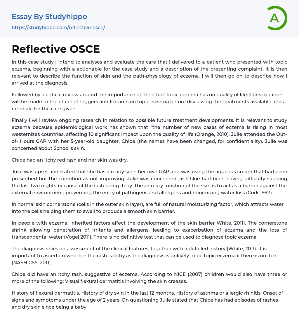 Reflective OSCE Essay Example