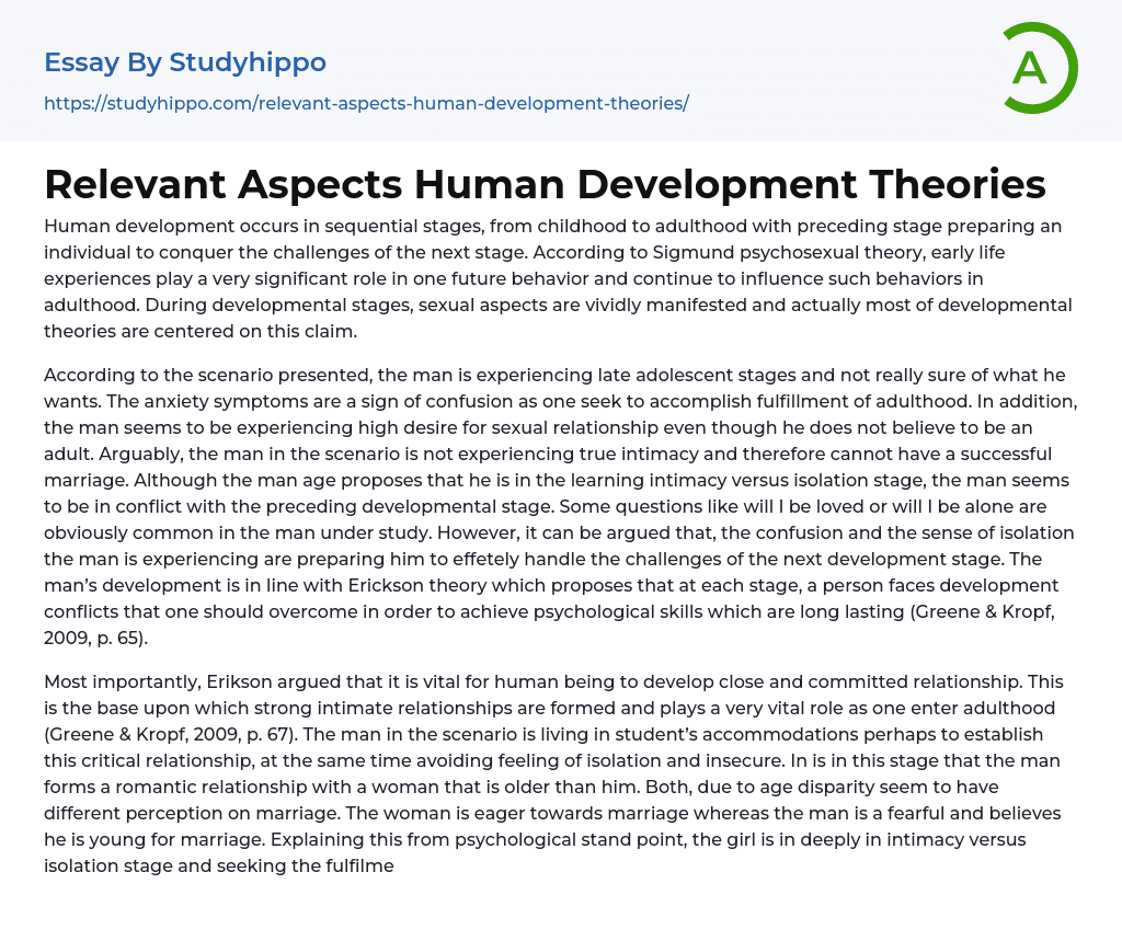 Relevant Aspects Human Development Theories Essay Example