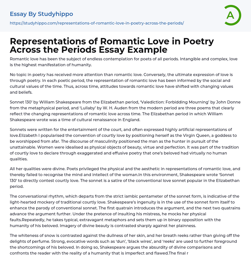 romantic poetry essay titles