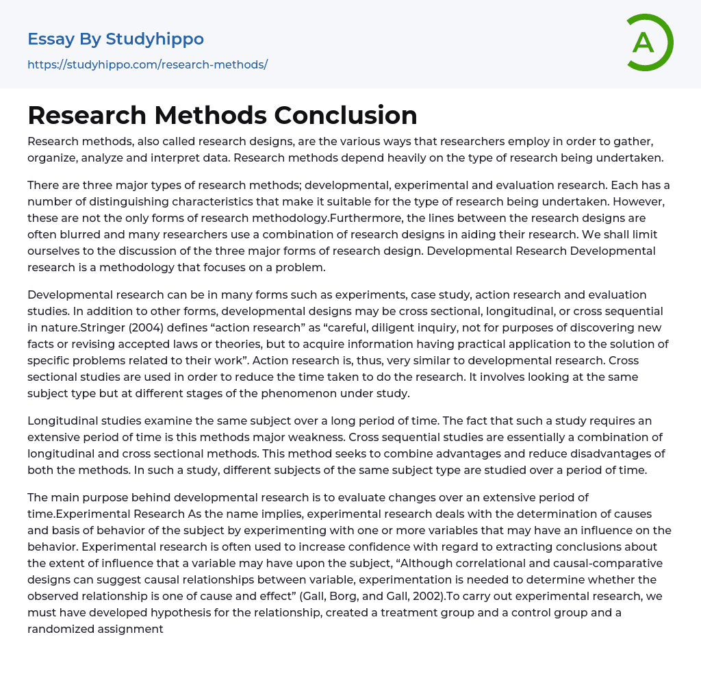 what is research methodology conclusion