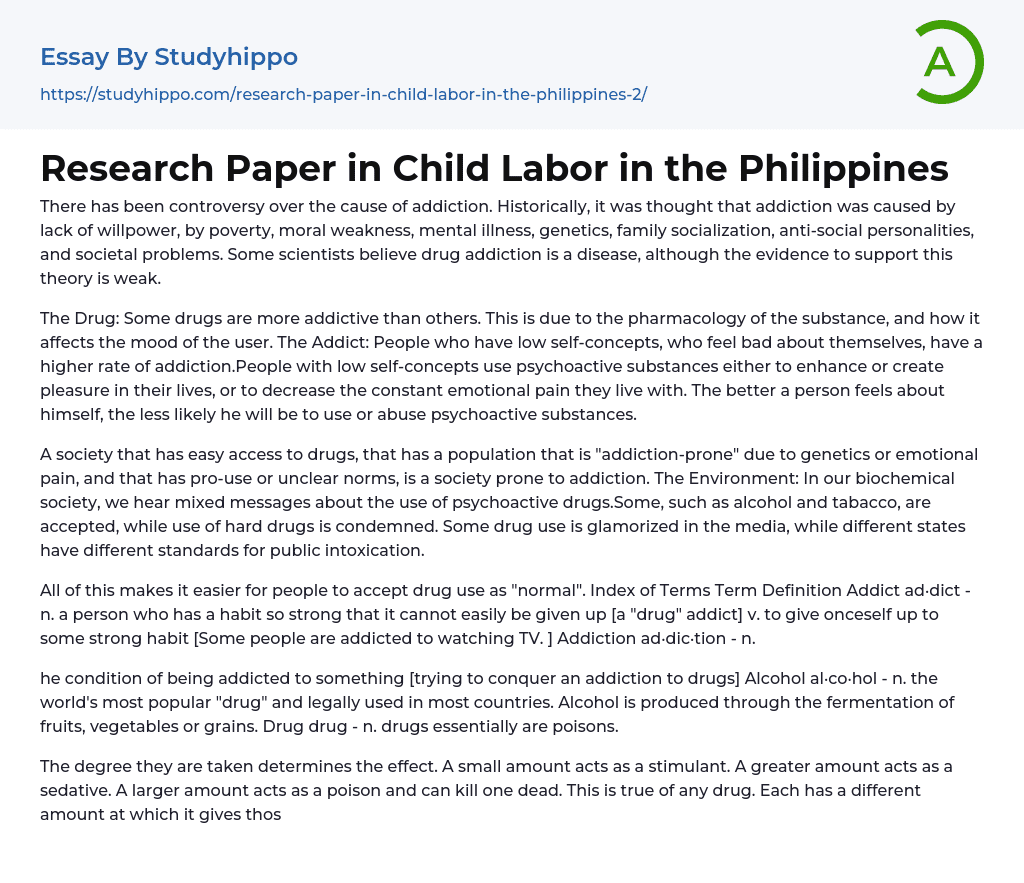 child labor in the philippines essay