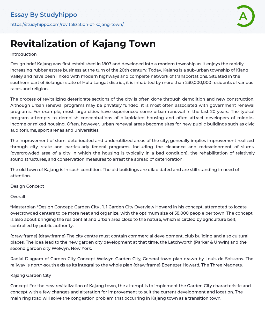 Revitalization of Kajang Town Essay Example