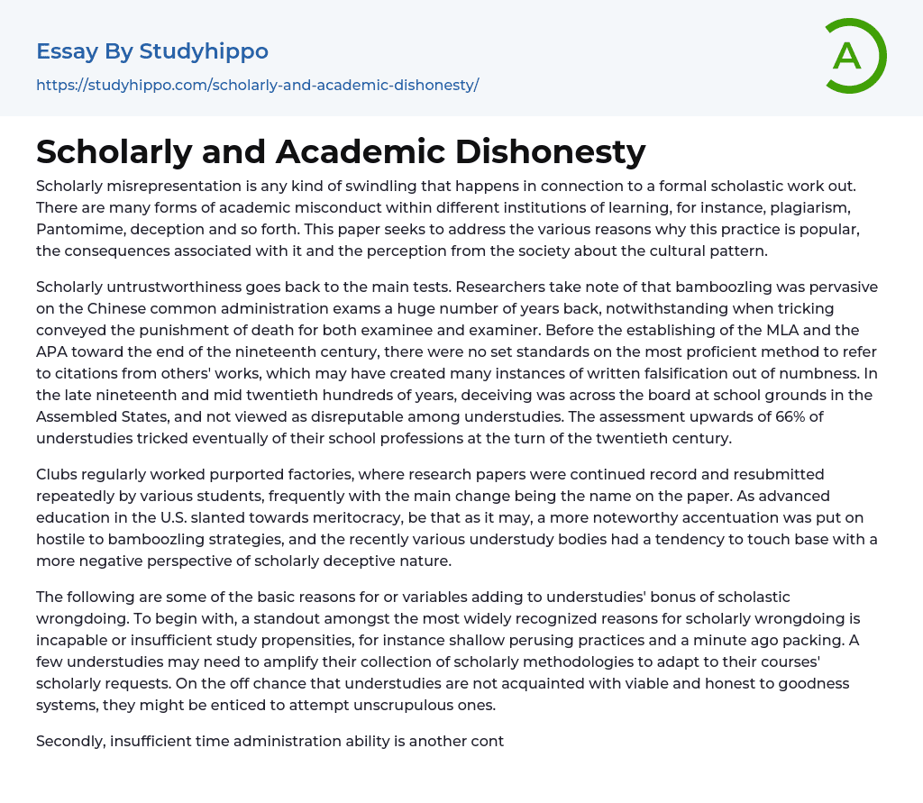 essay titles for academic dishonesty