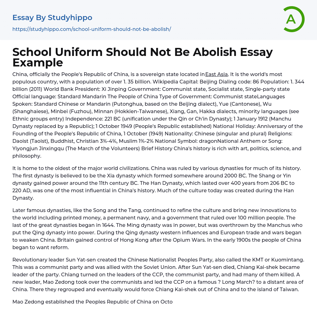 abolish school uniform essay