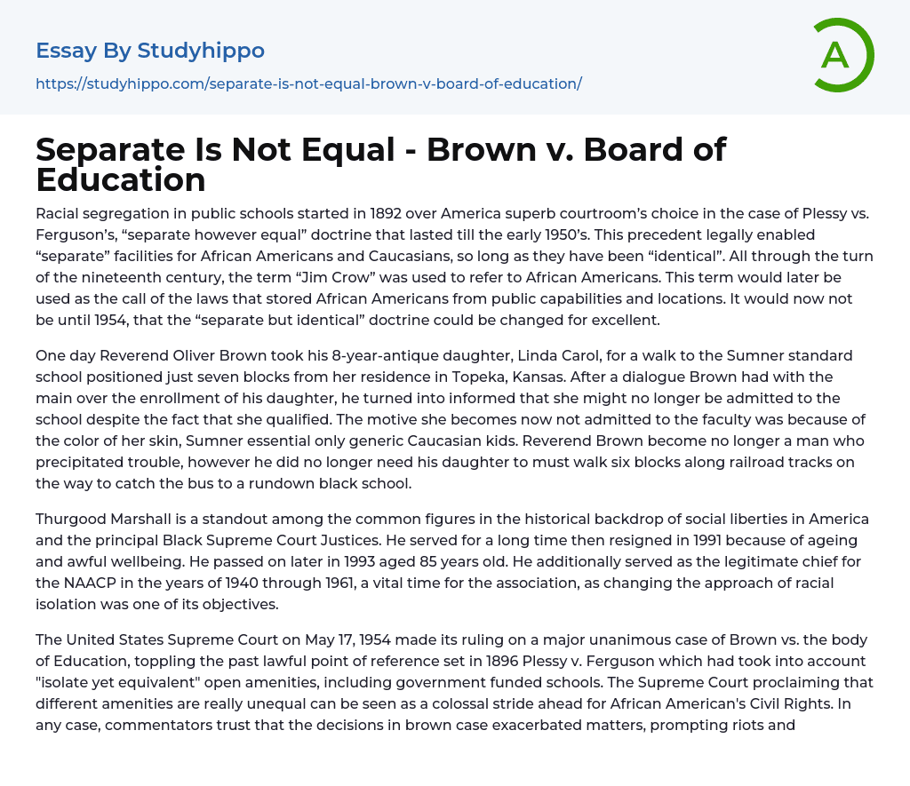 brown vs board of education essay introduction