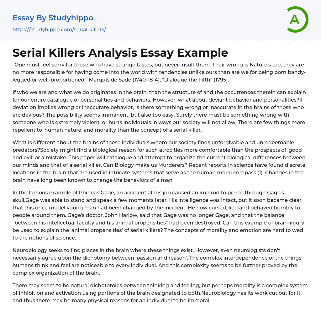 good research topics on serial killers