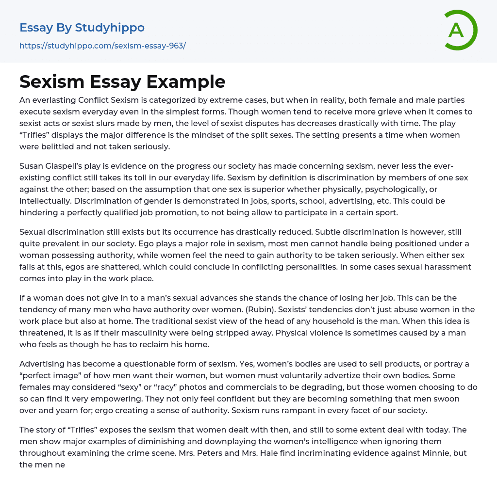 Sexism Essay Example