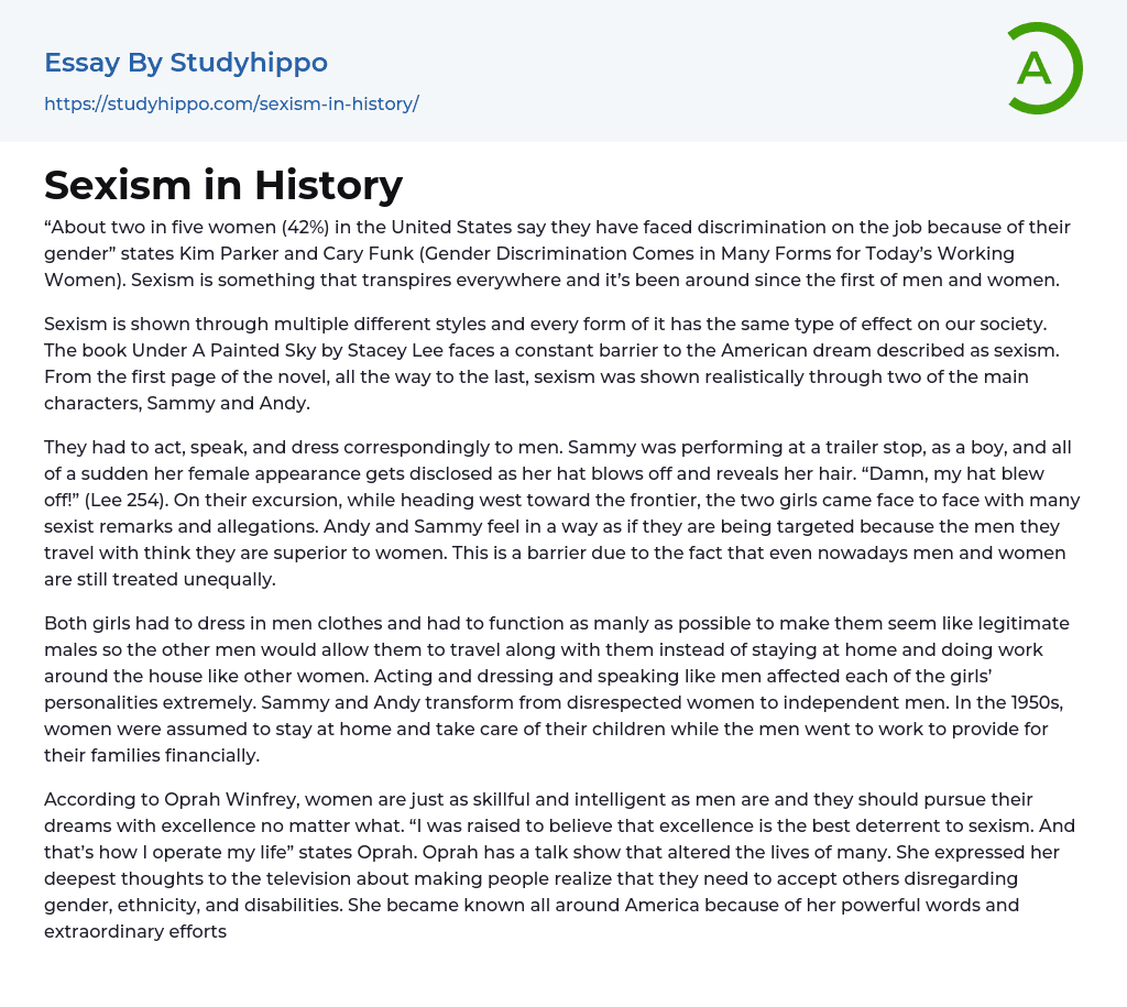 Sexism in History Essay Example