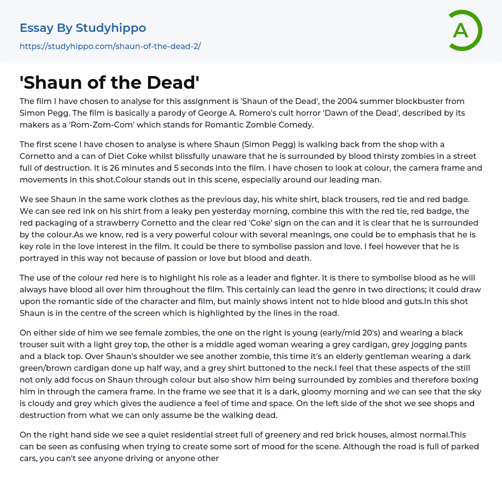 Shaun of the Dead’ Essay Example