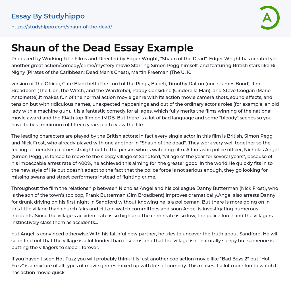 Shaun of the Dead Essay Example