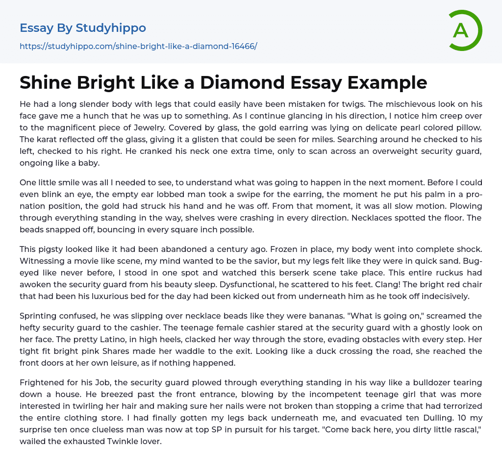Shine Bright Like a Diamond Essay Example