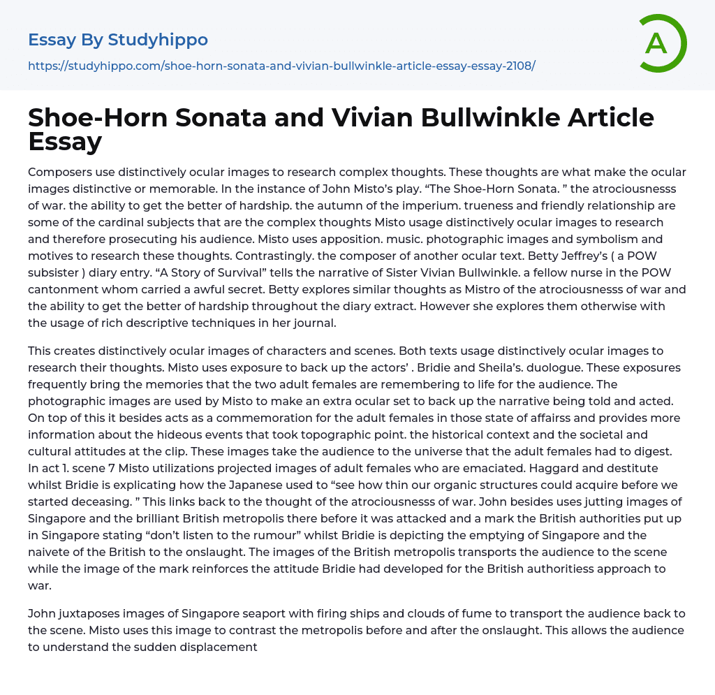 Shoe-Horn Sonata and Vivian Bullwinkle Article Essay