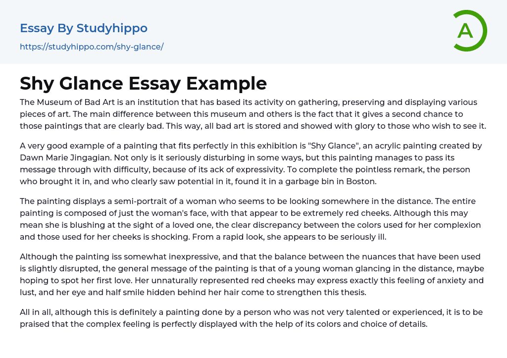 Shy Glance Essay Example
