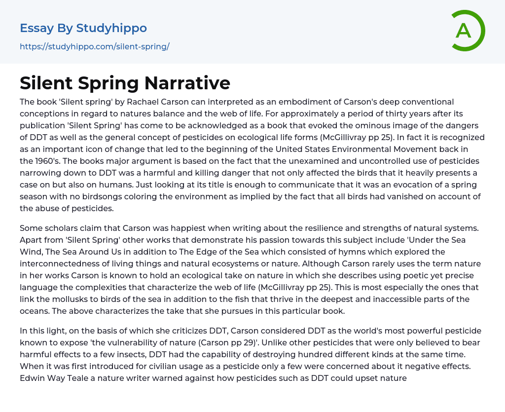 Silent Spring Narrative Essay Example