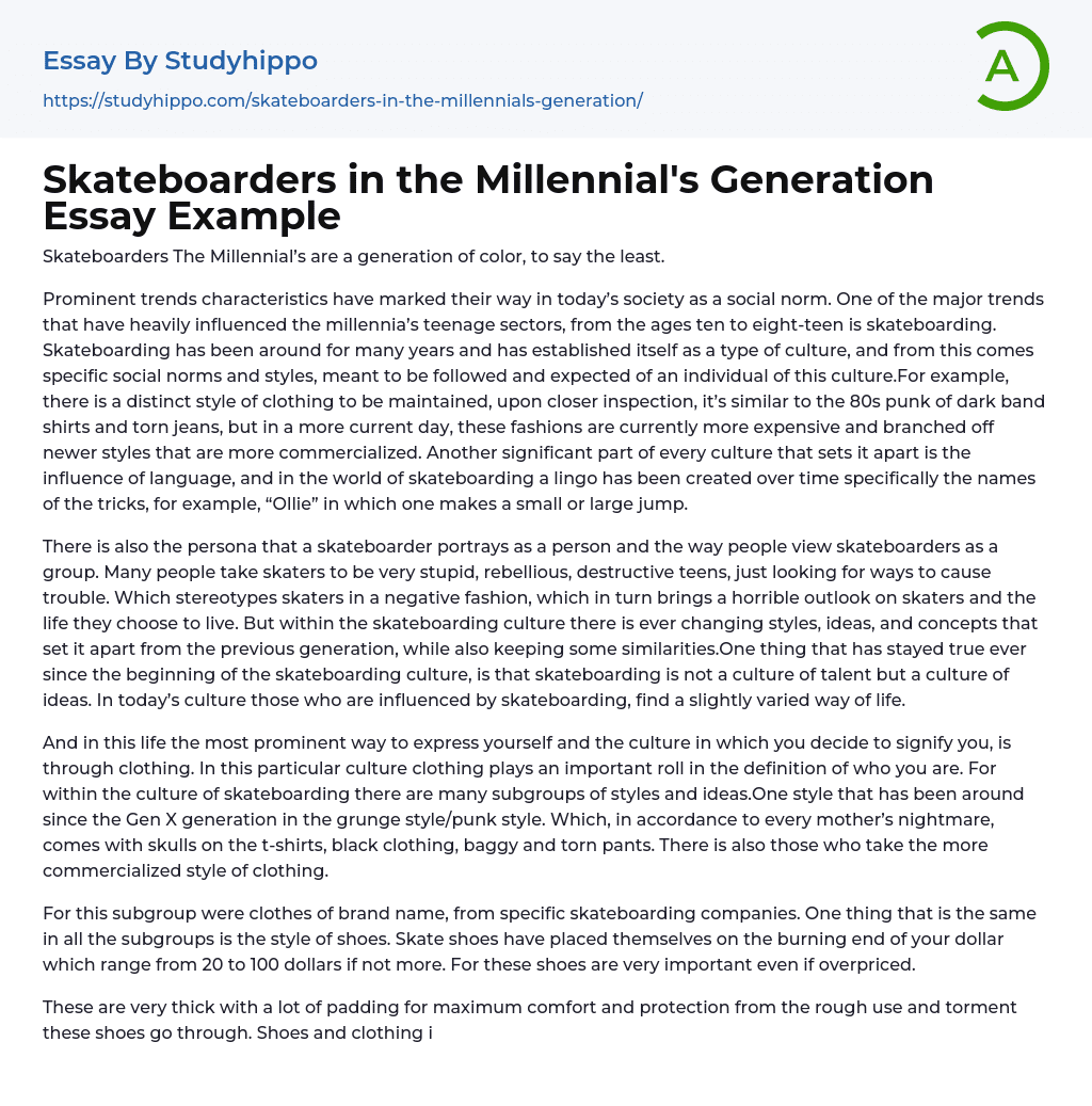 200 words essay about millennial generation