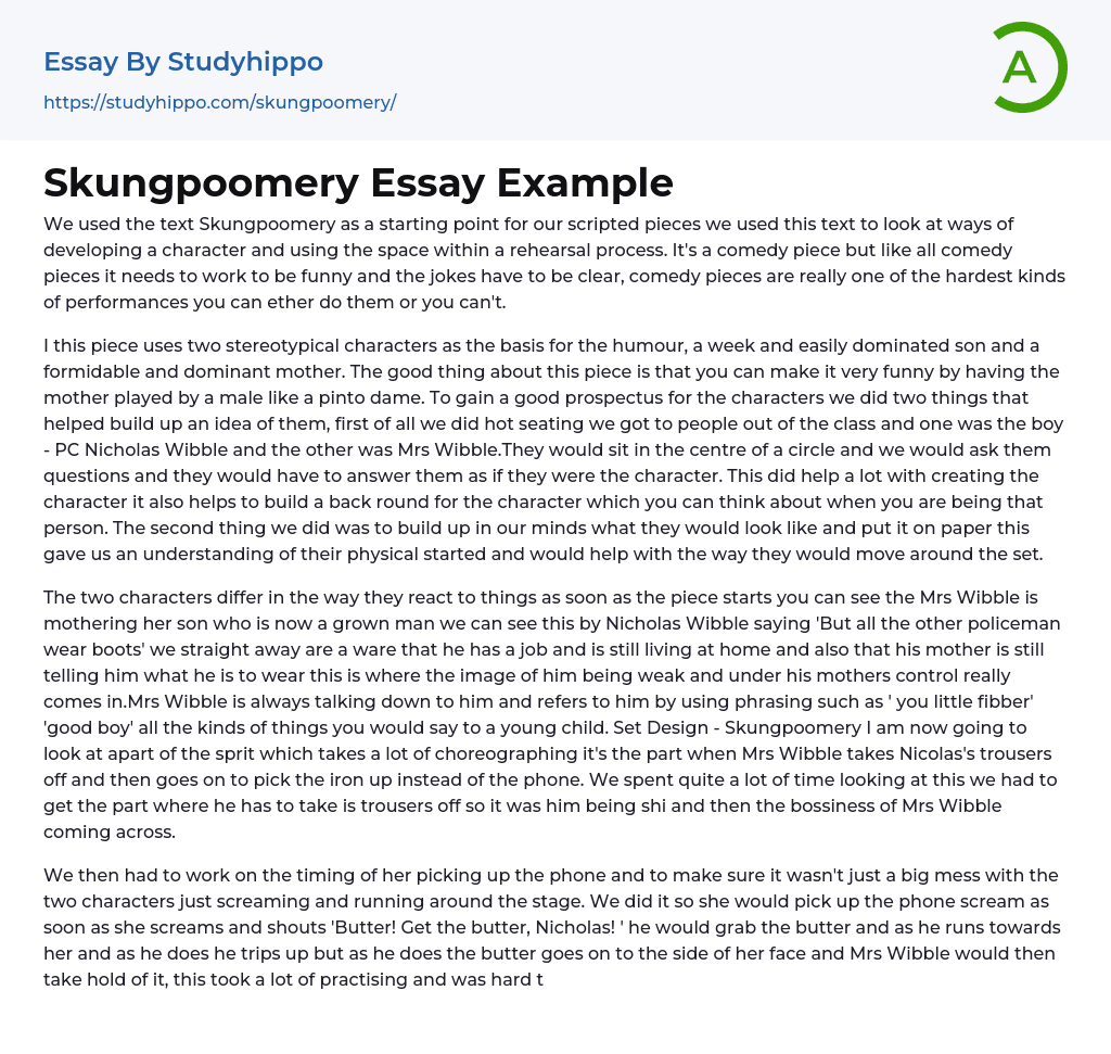 Skungpoomery Essay Example